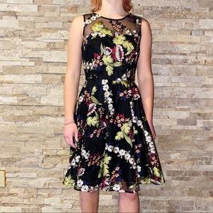 NEW!! Tahari Black floral formal dress